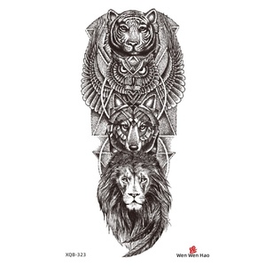 Tatouages temporaires vintage motif crâne de lion et de tigre, imperméables, grand format, pour la moitié du <span class=keywords><strong>bras</strong></span>, faux tatouages autocollants pour hommes - Product Image 2