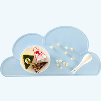 Tapis de Table à manger en forme de nuage, imperméable, réutilisable, personnalisé, en silicone souple, pour enfants, vente en gros
