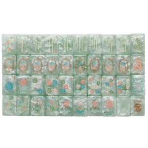 Fichas de Mahjong de Acrílico Personalizadas de Lujo en Azul Claro, con Impresiones de Madreperla Brillante, Portátiles, Ecológicas, Resistentes al Agua, Únicas - Product Image 6