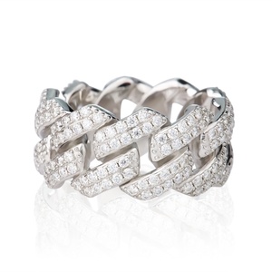 แหวนคิวบาดีไซน์แฟชั่น ประดับมอสซาไนต์ สี D ระดับความสะอาด VVS เงินแท้ 925 เครื่องประดับคุณภาพสูง สไตล์ฮิปฮอป - Product Image 3