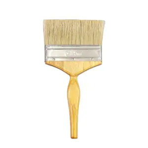 New Style Tin Ferrule Bristle Paintbrush With Painted Wooden Handle Manufacturer