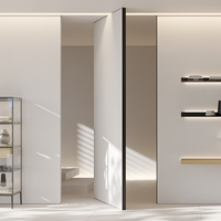 Pintu Luar Rumah Desain Postmodern DongmaAluminum Alloy dengan Poros Putar, Rangka Tersembunyi, Poros Offset, Tanpa Cat, untuk Seluruh Rumah