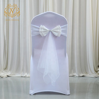 Ruban élastique de décoration pour dossier de chaise de mariage, idéal pour banquets, hôtels, restaurants et fêtes - Vente en gros