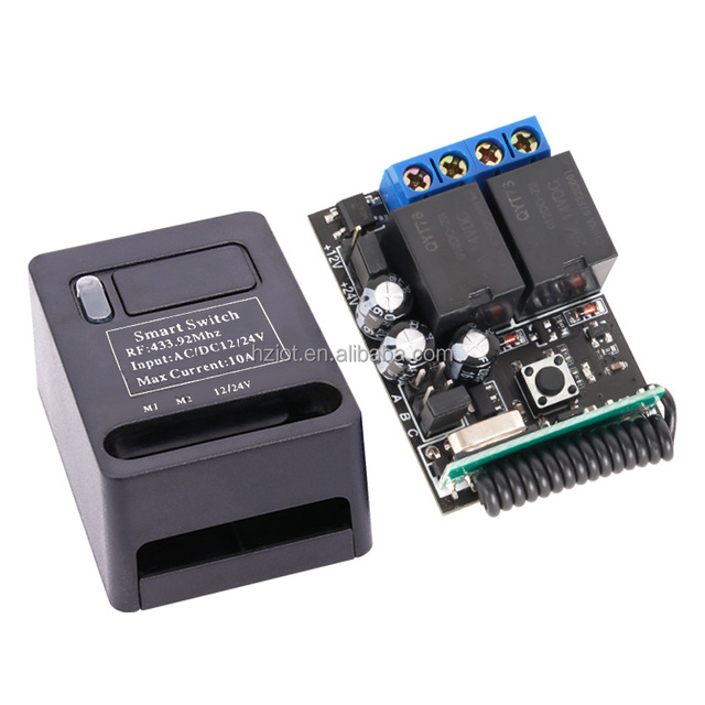 DC 12V 24V 433MHZ 2CH Control Motor Forward and Reverse Wireless Remote Control Switch on and off