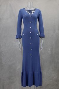 Abito estivo Sexy a manica lunga in puro colore, vestito aderente da donna - Product Image 5