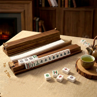 Supports en bois pour Mahjong avec poussoirs magnétiques, base créative pour tuiles de jeu, plateaux en bois pour Mahjong avec tiges de poussée