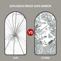 Miroir de salle de bains vintage en verre, arme murale, bras de style français, surdimensionné, pour commode