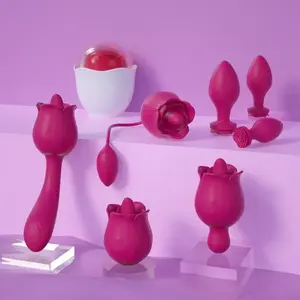 Vibrator mawar untuk wanita dengan licing lidah klitoris mengisap vibrador de rosas para mujer vibrator mawar untuk wanita