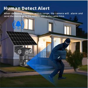 Caméra solaire réseau KERUI 9MP à trois objectifs, caméra extérieure <span class=keywords><strong>Aisa</strong></span> 4G WIFI, surveillance de sécurité à domicile, CCTV, suivi de mouvement, zoom 10X - Product Image 5