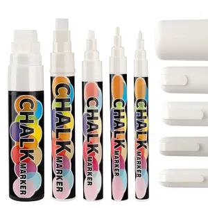 High Quality Customized Design 5 Pcs White Acrylic Different Tips Paint Chalk Marker Pens Made in China