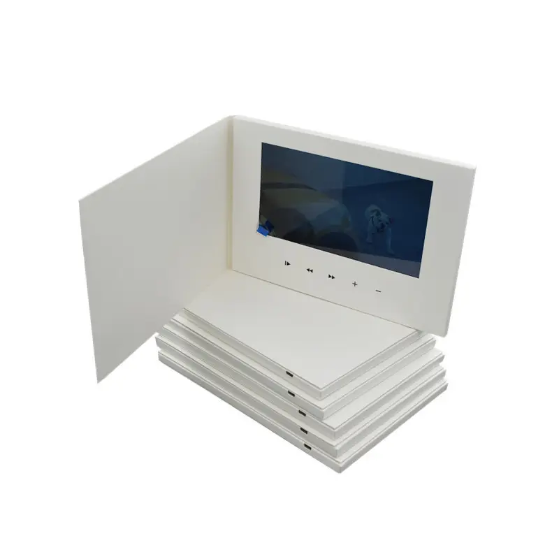 Portable 7inch HD Hardcover Lcd Display Module Blank White Plain Video Brochure Card