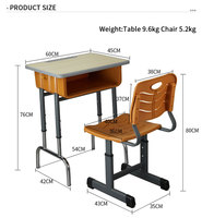 Ensemble table et chaises d'école ergonomiques modernes pupitres et chaises de classe à cadre métallique pour l'école primaire