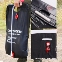 Douche solaire portable 5 gallons/20L Douche solaire chauffée pour le camping Accessoires de camping Tente de douche avec tuyau amovible