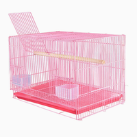 Grande cage à oiseaux galvanisée, cage de reproduction pour perruches, cage pliante carrée pour oiseaux d'amour, cage pour animaux de compagnie