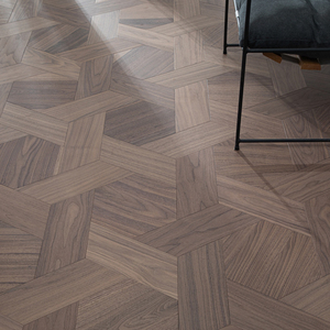 Parquet en bois AVANTIMORA 3D Surface EN13501 rustique brossé, grade AB, 20 mm, multicouche, noyer noir, à rainures et languettes, pour salle d'exposition - Product Image 1