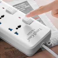 Multiprise multi-standards compatible avec les prises UK/US/EU, plusieurs prises, ports de charge USB, extension certifiée CE