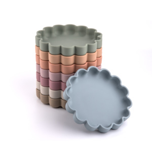 2024 nóng bán bé <span class=keywords><strong>Silicone</strong></span> Hoa bữa ăn tối tấm BPA miễn phí cốc hút Toddler <span class=keywords><strong>Silicone</strong></span> ăn tấm - Product Image 2