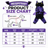 MEIQIPETBABY Costume de chien mignon en forme de chauve-souris pour l'hiver et Halloween, combinaison à capuche avec ailes en feutre, polaire violette pour petits chiens et chats