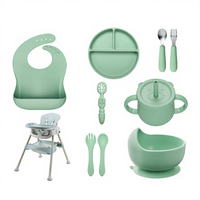 Chaise haute portable pour bébé et ensembles de vaisselle en silicone – Nouveaux ensembles pour nourrissons – Offre spéciale