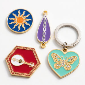 Rantai kunci logam pabrikan gantungan kunci putar khusus unta bundar 3D paduan seng gantungan kunci Enamel lembut logam kustom Anime cetak Uv - Product Image 4