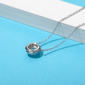 Collar de Moissanita con Colgante de Oro Plateado sobre Plata de Ley 925 y Silicona, 1 Quilate, Corte Redondo - Product Image 3