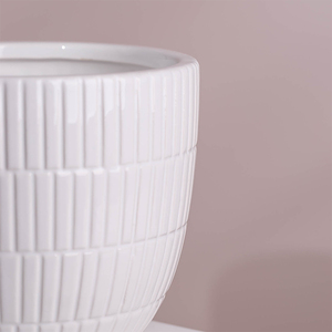 Pots de fleurs en céramique blanc, sculpture extraordinaire, motif irrégulier, pour salon, vente en gros - Product Image 4