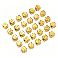 Breloques initiales en forme de cube, lettres métalliques épaisses, alphabet, perles à grand trou pour la fabrication de bijoux DIY, bracelets, sacs, cordons, porte-clés