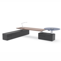 Bureau debout électrique multi-surfaces de luxe pour cadres, avec plateaux réglables indépendamment, en forme de L, poste de travail de PDG avec rangement