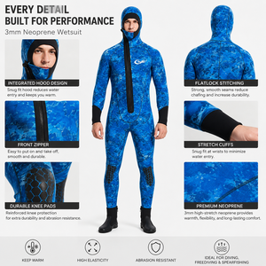 <span class=keywords><strong>Muta</strong></span> Subacquea da Uomo in Neoprene 5mm 7mm per Pesca Subacquea, Alta Qualità, con Cappuccio, per Immersione Libera, 6mm Stampa Camo, Calda per l'Inverno - Product Image 4