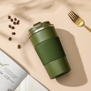 Taza pequeña para café de viaje con tapa a prueba de fugas, taza de vacío reutilizable de acero inoxidable de doble pared para café caliente y frío - Product Image 5