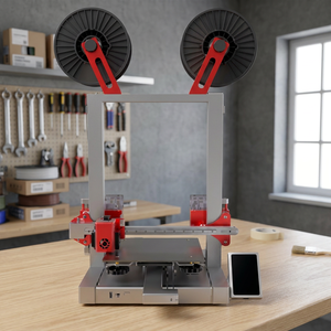 Imprimante 3D à double axe Z semi-automatique, machine d'impression FDM avec plateau chauffant, nivellement automatique, double extrudeur pour le prototypage - Product Image 2