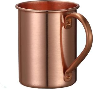 Mug en cuivre pur à 100 %, 13 oz, mug en cuivre massif pour Moscow Mule, tasse à bière en cuivre, verre à vin avec poignée - Product Image 2