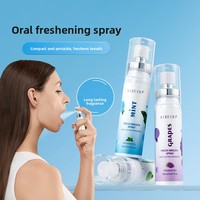 Spray buccal OEM transfrontalier probiotique et antibactérien, soin buccal aromatisé aux fruits, parfum longue durée, haleine fraîche portable