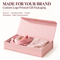 Boîte cadeau personnalisée pour foulard en soie avec insert carte pour mouchoir, serviette, tissu, fermeture magnétique, logo imprimé, vente en gros