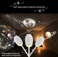 Projecteur USB Galaxie avec Veilleuse, 12 Diapositives Interchangeables, Lampe Projecteur Ciel Étoilé pour Chambre d'Enfant et Décoration Intérieure