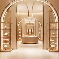 Vitrines de luxe durables et de qualité supérieure pour bijoux, ensemble de comptoirs d'exposition avec éclairage LED, mobilier personnalisé pour bijouterie