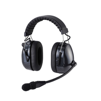 Headset Radio Dua Arah dengan Earphone Serat Karbon, Jack Mini XLR, dan Kabel