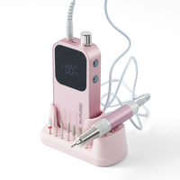 Kit d'outils à ongles sans fil rechargeable, aspirateur de poussière à ongles sans balais, perceuse à ongles sans noyau 35000 tr/min pour salon professionnel