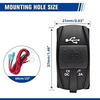 Chargeur de voiture universel 12-24V avec double port USB, sortie DC 5V 4.2A, protection rapide et sécurisée, couvercle étanche, garantie 1 an