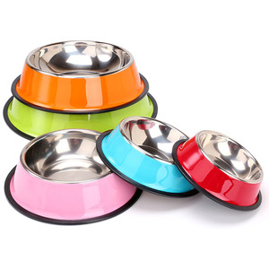 Multicolorido Atacado Antiderrapante Aço Inoxidável <span class=keywords><strong>Pet</strong></span> Cat <span class=keywords><strong>Dog</strong></span> Food <span class=keywords><strong>Bowl</strong></span> para <span class=keywords><strong>Pet</strong></span> - Product Image 4