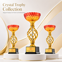 Trophée en cristal personnalisé élégant, gravure au laser, récompense en cristal