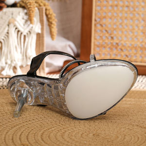 सेक्सी स्टील पोल डांस डायमंड स्लिप-ऑन फैशन ट्रेंड हाई हील्स 10 सेमी पारदर्शी पतली एड़ी की एड़ी के जूते - Product Image 6