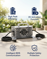 Chargeur LiFePO4 LNLEE 12S 43.8V, chargeur de batterie intelligent 1200W pour stockage d'énergie solaire ESS et moteur de pêche à la traîne marin