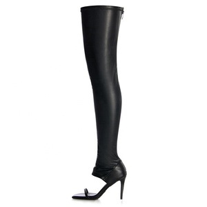 Women's Single Band Over Knee High Boots Dress Stiletto Thin Heels <b>Shoes</b> Back Zipper Summer Stretchy Long Booties - Product Image 3