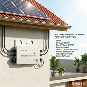 Jesudom <span class=keywords><strong>WVC</strong></span> 600W 700W 800W onduleur connecté au réseau solaire entrée DC22V60V à AC110V230V 50HZ60HZ MPPT convertisseur à onde sinusoïdale pure - Product Image 1