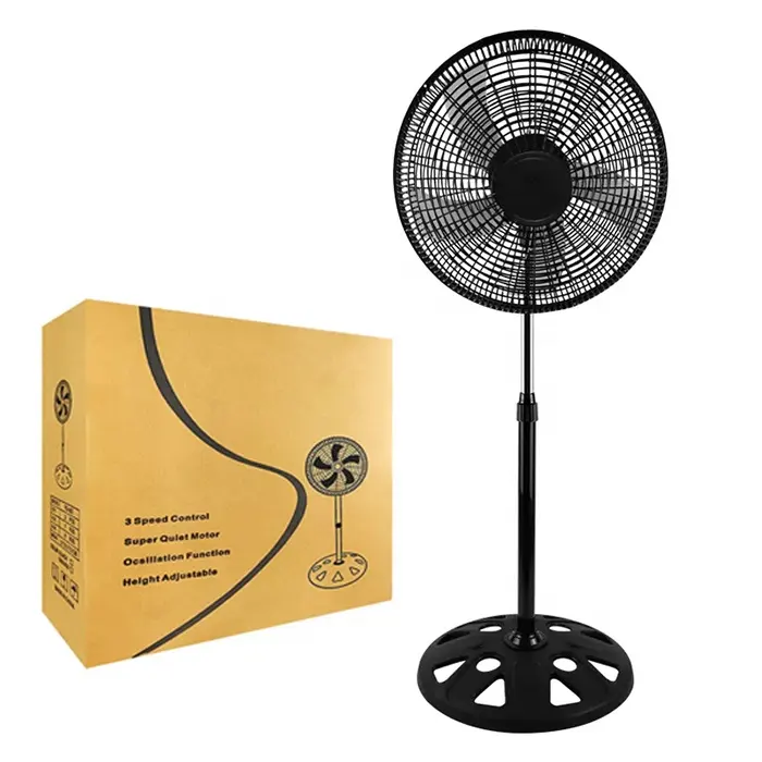 Cheap 18 inch home high speed height adjustable stand fan pedestal stand solar floor electric fans for home 50-60W