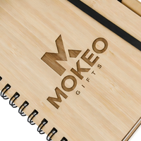 Bloc-notes en spirale en bambou écologique avec stylo, journal de voyage personnalisé, carnet de notes, cadeau promotionnel de marque