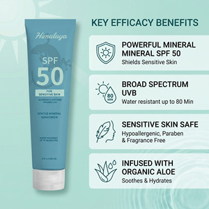Protector Solar Mineral Puro con Cambio de Color OEM, <span class=keywords><strong>SPF</strong></span> <span class=keywords><strong>50</strong></span>, Aloe Vera Orgánico, Calmante, Hidratante, Loción Protectora Solar para Piel Sensible - Product Image 5