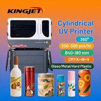 Imprimante UV cylindrique haute précision Kingjet, Impresora UV stable pour des designs sans couture à 360° sur gobelets coniques