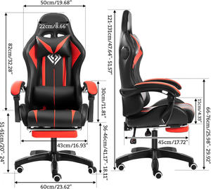 <span class=keywords><strong>เก้าอี้</strong></span>เกมมิ่ง RGB พร้อมที่พักเท้า รุ่น<span class=keywords><strong>โปร</strong></span> ดีไซน์ทันสมัยตามหลัก<span class=keywords><strong>ส</strong></span>รีรศาสตร์ <span class=keywords><strong>ส</strong></span>ีแดงดำ ขายส่งจากโรงงานโดยตรง - Product Image 6